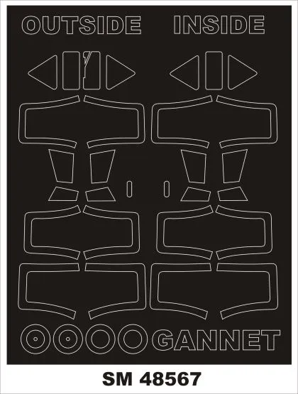 Fairey Gannet mask for Airfix 1:48