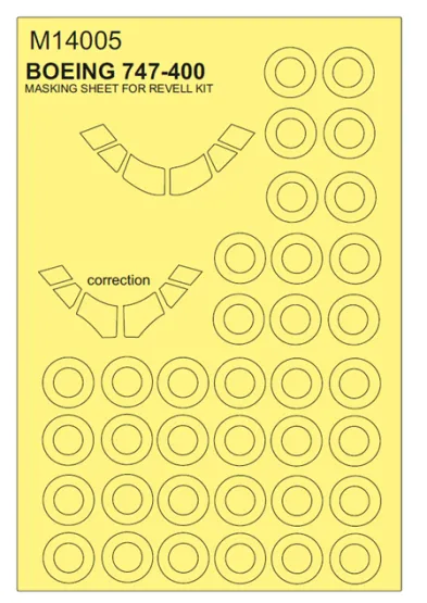 Boeing 747-400 mask for Revell 1:144