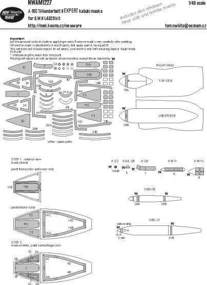 A-10 C Thunderbolt II EXPERT mask for G.W.H. 1:48