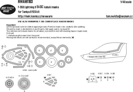 F-35B Lightning II mask for TAMIYA 1:48