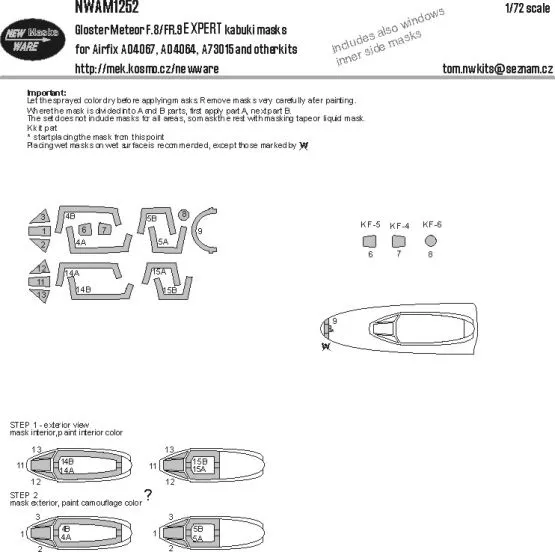Meteor F.8/FR.9 EXPERT mask for AIRFIX 1:72
