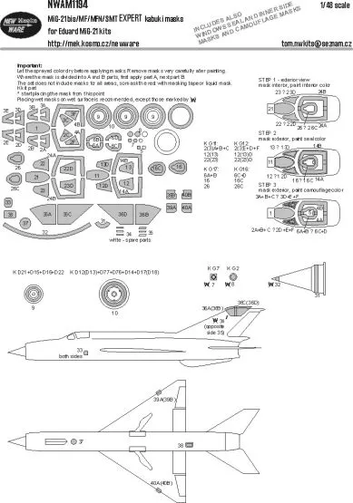 MiG-21 EXPERT mask for EDUARD 1:48