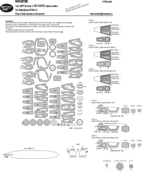 Yak-28PP Brewer-E ADVANCED mask for Hobby Boss 1:48