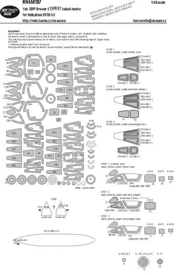 Yak-28PP Brewer-E EXPERT mask for Hobby Boss 1:48
