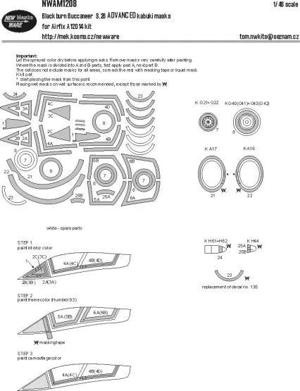 Blackburn Buccanner S.2B ADVANCED mask for Airfix 1:48