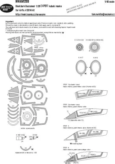 Blackburn Buccanner S.2B EXPERT mask for Airfix 1:48