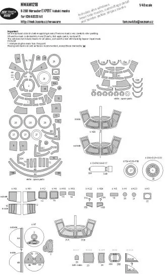 B-26B Marauder EXPER mask for ICM 1:48