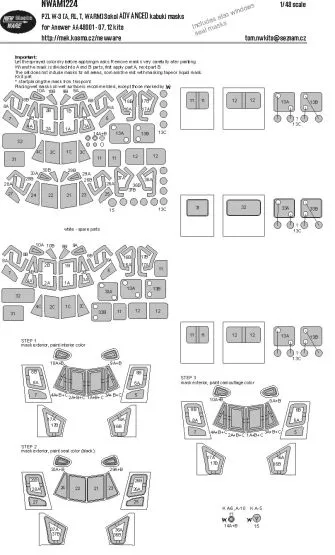 PZL W-3 (A, RL, T, WARM) Sokol ADVANCED mask for Answer 1:48