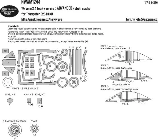 Wyvern S.4 (early version) mask for Trumpeter 1:48