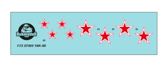 Red stars for Yak-9 1:72