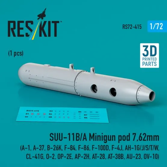 SUU-11B/A Minigun pod 7,62mm 1:72