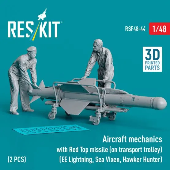 Aircraft mechanics w/ Red Top missile (on transport trolley) 1:48