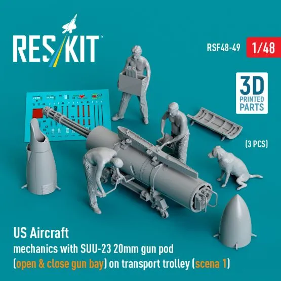 US Aircraft mechanics with SUU-23 20mm gun pod 1:48