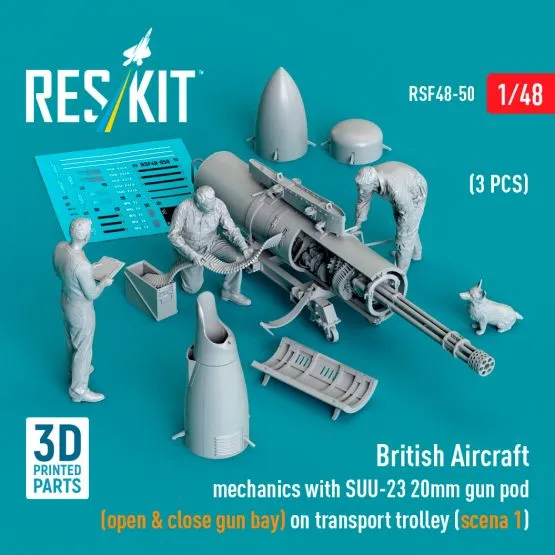 British Aircraft mechanics with SUU-23 20mm gun pod 1:48