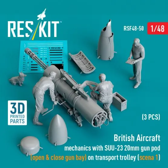 British Aircraft mechanics with SUU-23 20mm gun pod 1:48