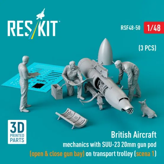 British Aircraft mechanics with SUU-23 20mm gun pod 1:48