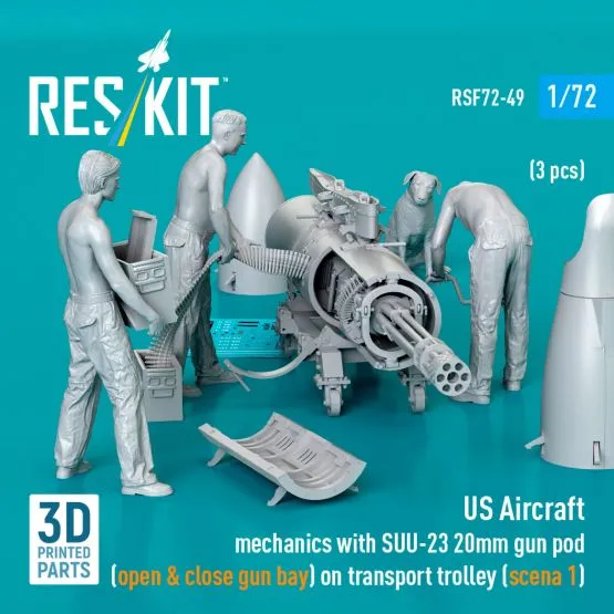 US Aircraft mechanics with SUU-23 20mm gun pod 1:72