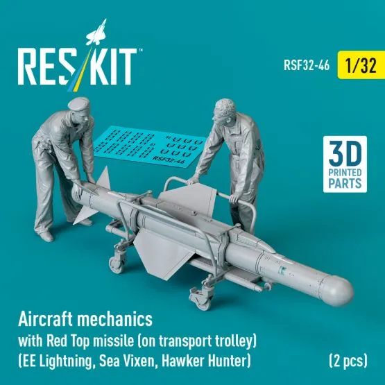 Aircraft mechanics with Red Top missile (on transport trolley) 1:32