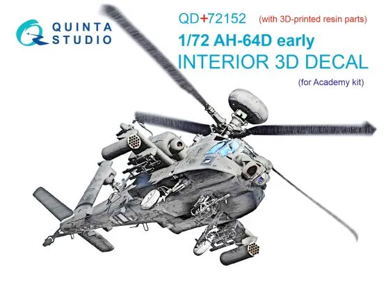 AH-64D early interior (w/ resin parts) for Academy 1:72
