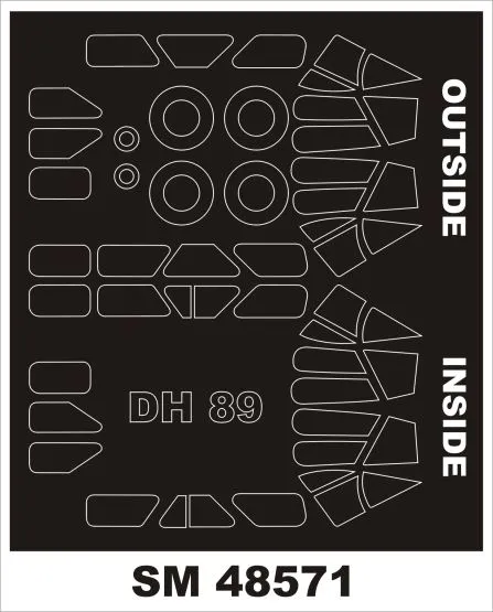 DH.89 Dragon Rapide mask for Armory 1:48