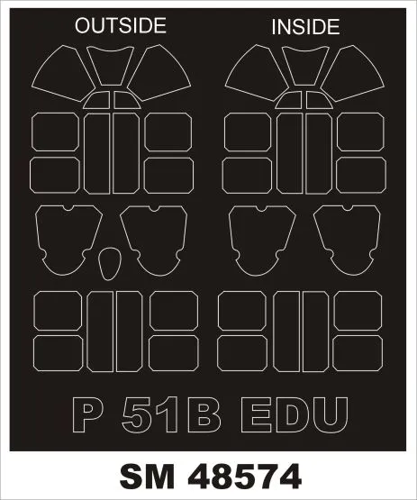 P-51B MUSTANG mask for Eduard 1:48