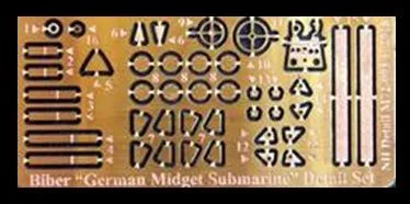 German Midget Submarine "Biber" detail set 1:72 German Midget Submarine "Biber" detail set 1:72