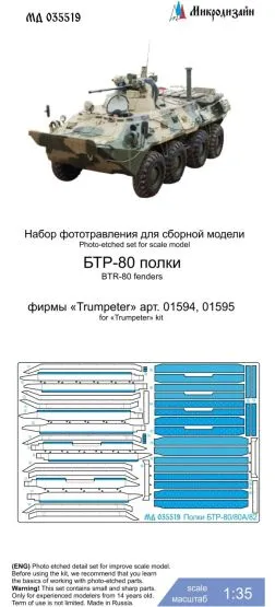 BTR-80 fenders for Trumpeter 1:35