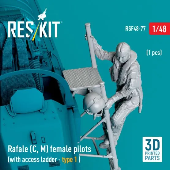 Rafale (C, M) female pilot (with access ladder - type 1) 1:48 Rafale (C, M) female pilot (with access ladder - type 1) 1:48