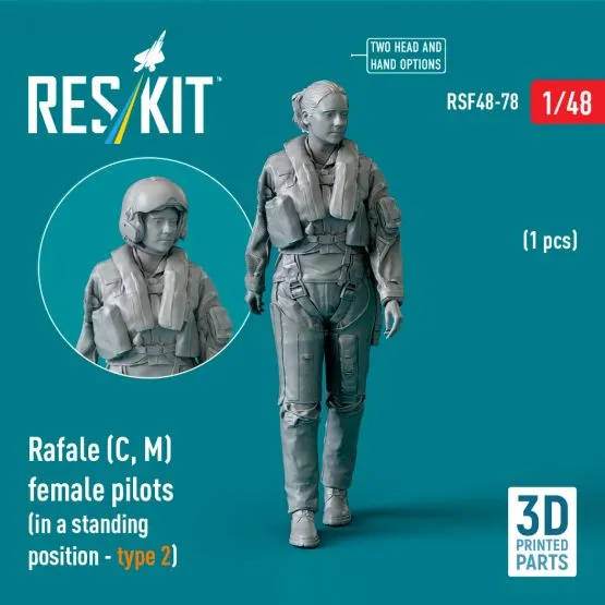 Rafale (C, M) female pilot (standing - type 2) 1:48
