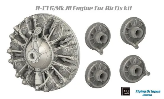 B-17G/Mk.III engine set for Airfix 1:72