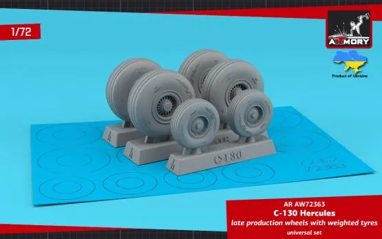C-130 Hercules wheels w/ weighted tyres, late type 1:72