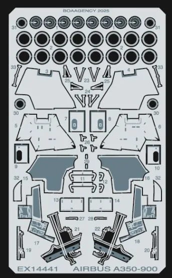 Airbus A350-900 P.E. set for Revell 1:144