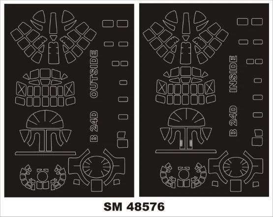 B-24D mask for Hobby Boss 1:48