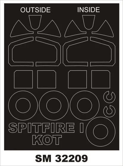 Spitfire I mask for Kotare 1:48
