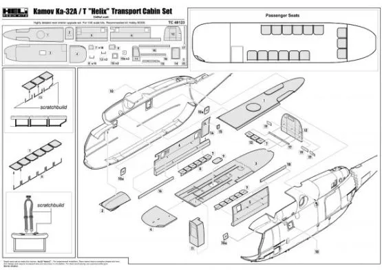 Kamov Ка-32А/Т Transport Cabin Set 1:48