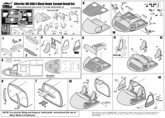Sikorsky UH-60A/L Black Hawk Cockpit set 1:72