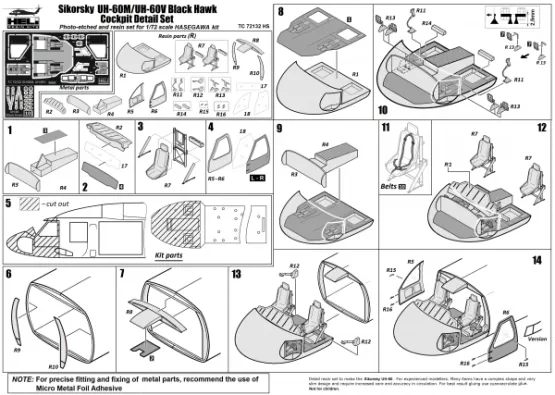 Sikorsky UH-60M/V Black Hawk Cockpit set 1:72
