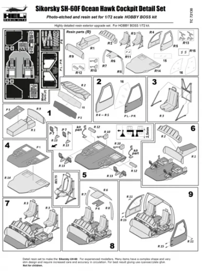 Sikorsky SH-60F Ocean Hawk Cockpit set 1:72