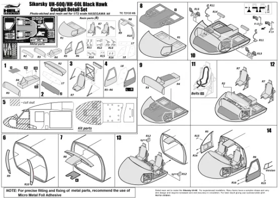 Sikorsky UH-60Q/ HH-60L Black Hawk Cockpit set 1:72