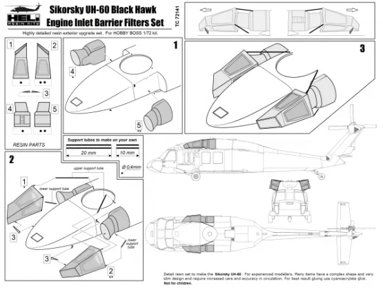 Sikorsky UH-60 Black Hawk Engine Filters (Hase.) 1:72