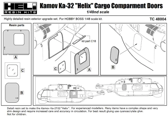 Ka-32 Helix-C Sliding Door & Emergency Hatch 1:48