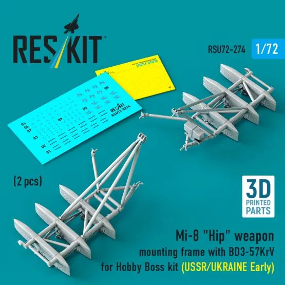 Mi-8 weapon mounting frame (early) w/ BD3-57KrV 1:72