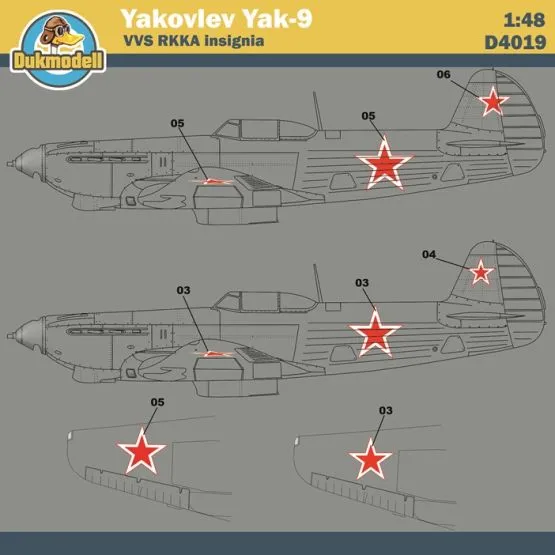 Yak-9 VVS RKKA insignia 1:48