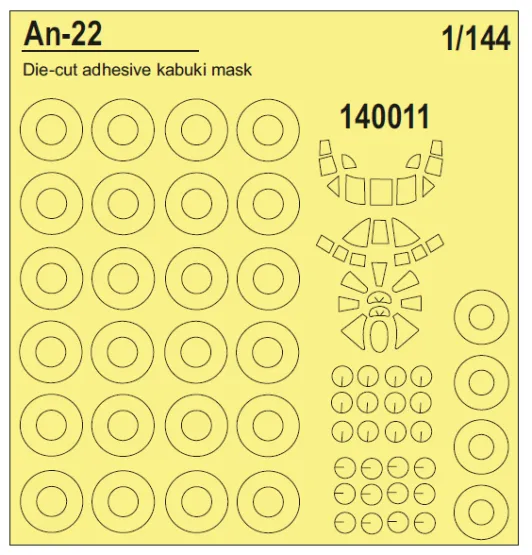 An-22 (early/ late) mask for E.E., A&A models 1:144