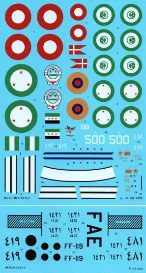 Gloster Meteor F.8 / FR.9 decal 1:72
