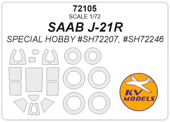 SAAB J-21R mask for Speicla Hobby 1:72