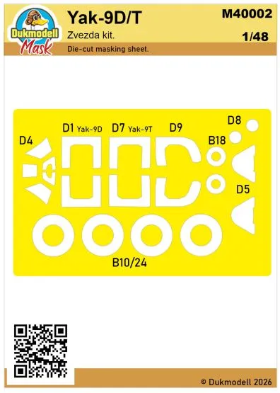 Yak-9D/T mask for Zvezda 1:48
