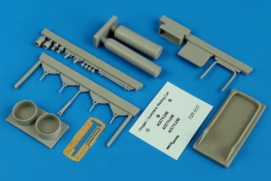 Oxygen/Acetylene welding cart with steel wheels 1:32