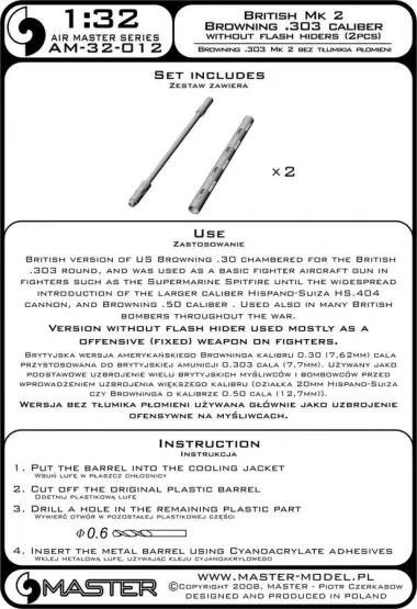 British Mk 2 Browning .303 caliber without boost 1:32