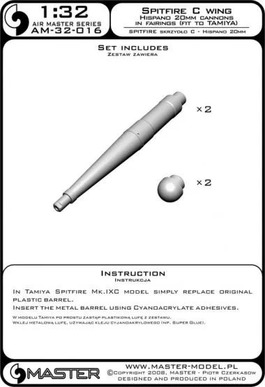 Supermarine Spitfire C wing - Hispano can. in fairings 1:32